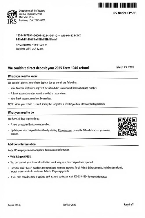 Sample of physical mail fraud