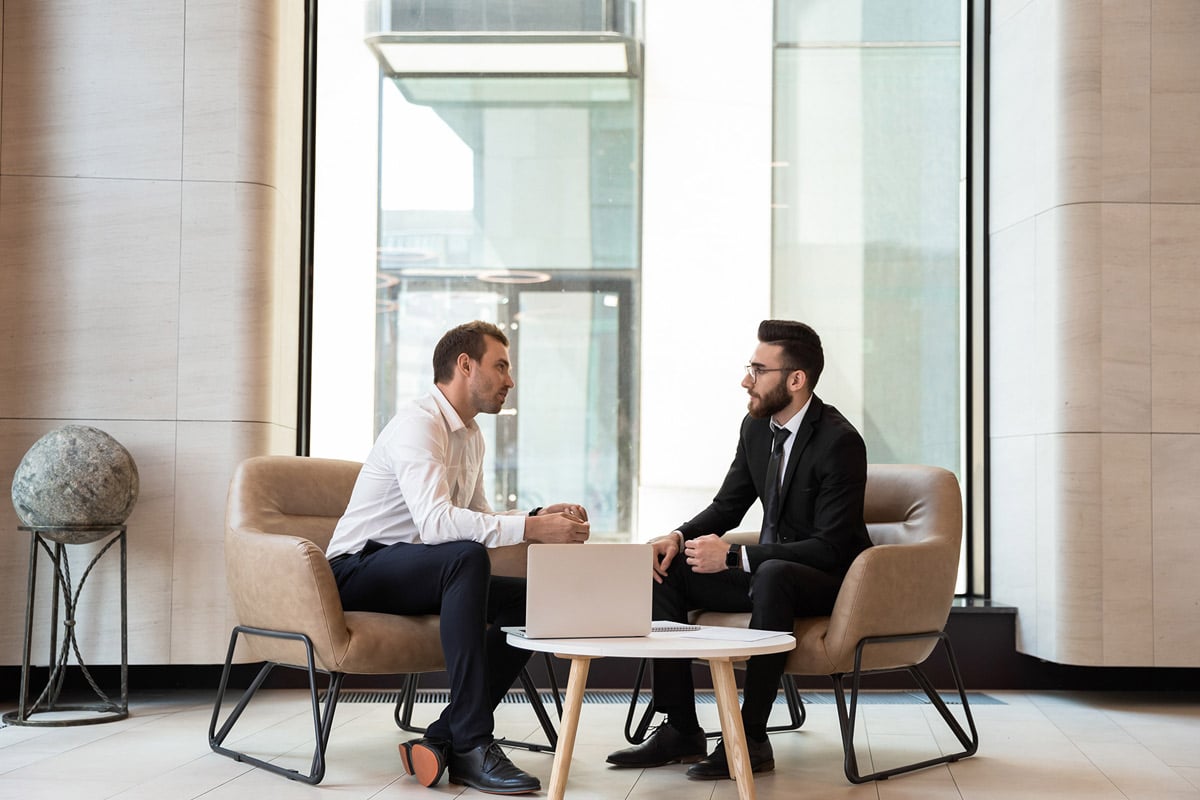 Security leaders meeting to review cybersecurity strategy and risk posture.